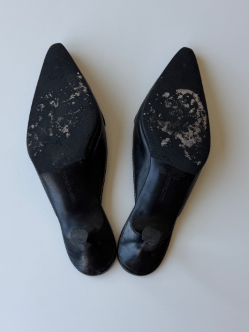 Manolo Blahnik Vintage black leather mules, IT 37 - Picture 9 of 9